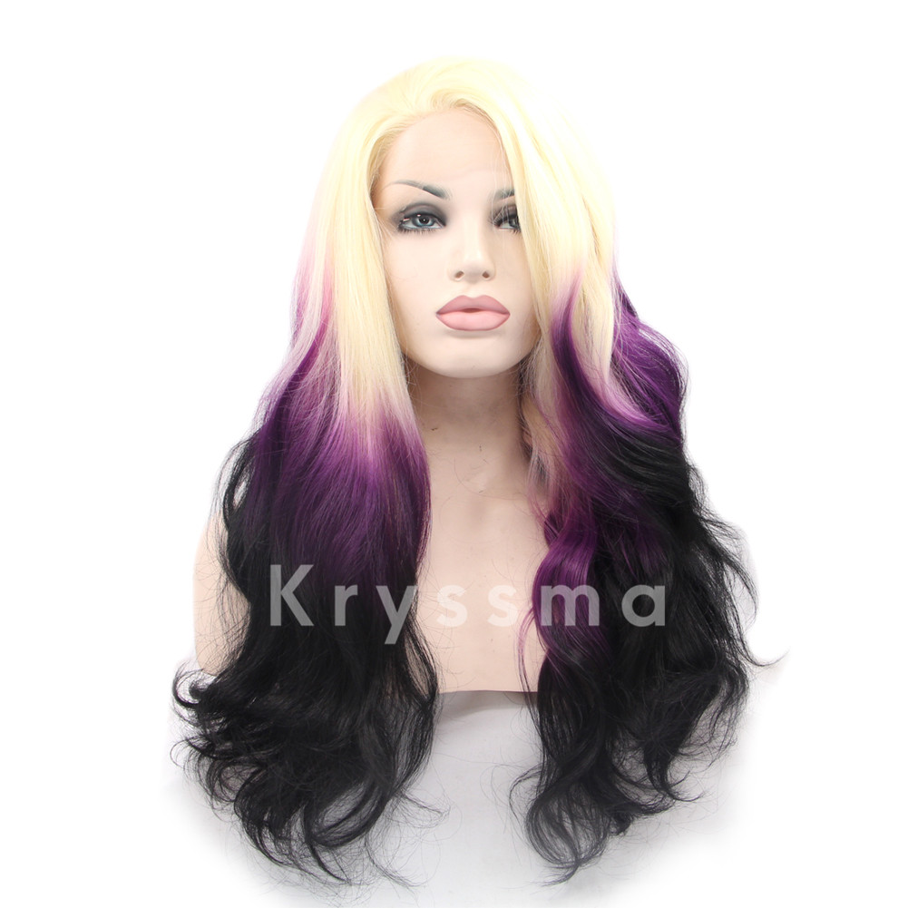 Ombre Rainbow Wave Synthetic Lace Front Wigs Andrea Kryssma Com