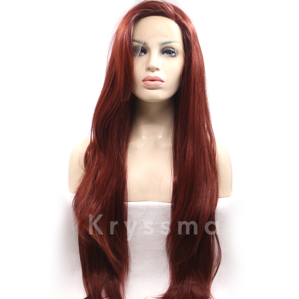 Straight Wine Red Synthetic Lace Front Wigs Taylor - Kryssma.com ...