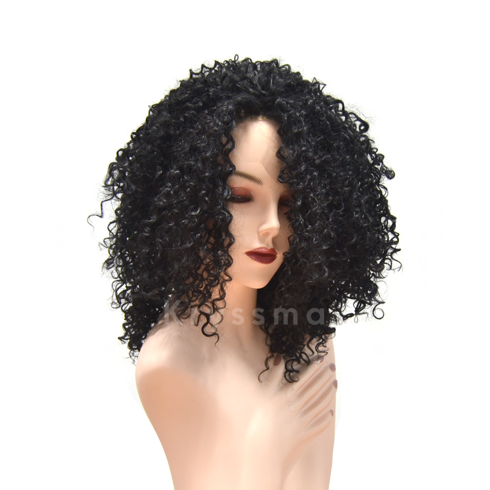 synthetic lace front wigs kinky curly