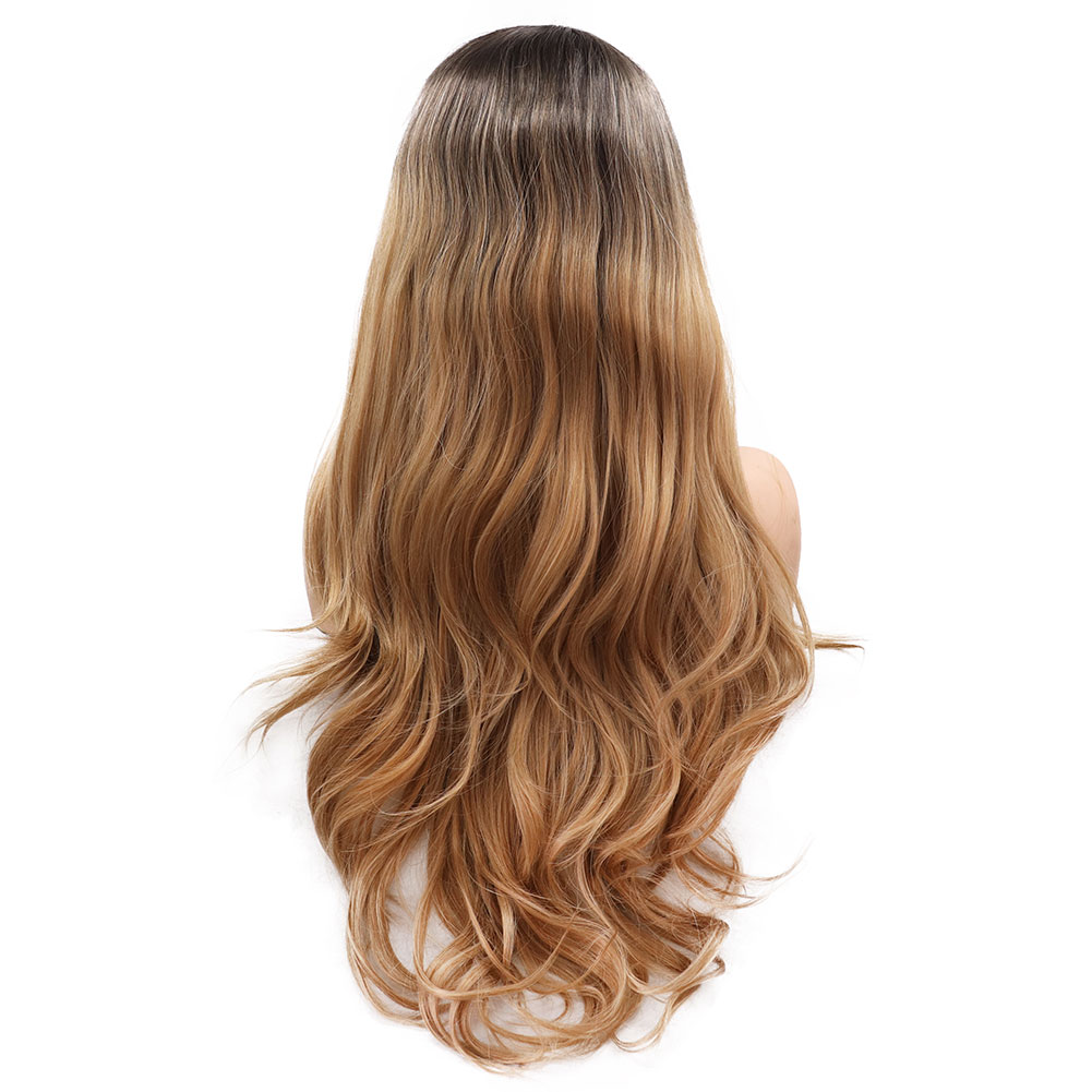 Ombre Brown Side Part Wave Synthetic Lace Front Wigs -Carlota - Kryssma ...