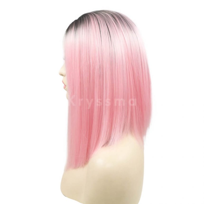 Natural Brown Shoulder Length Bob Synthetic Lace Front Wig