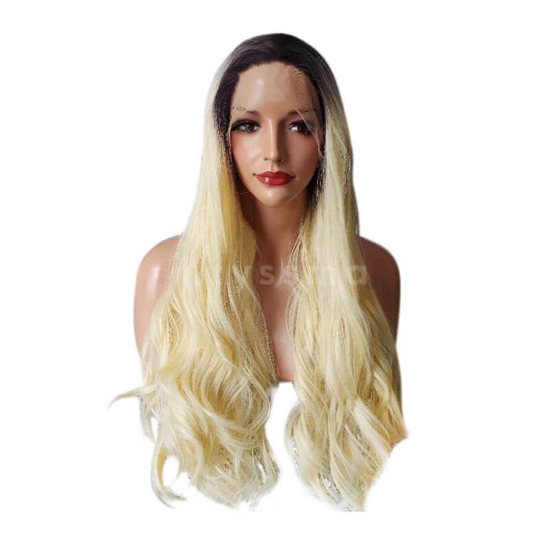 Ombre Blonde Wavy Synthetic Lace Front Wigs - Badia - Kryssma.com ...